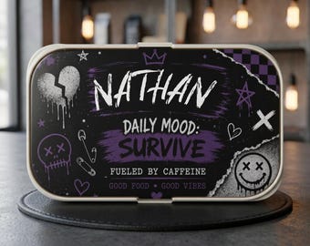 Personalized Emo Lunch Box | Custom Goth Bento Lunch Box | Alternative Grunge Lunch Container | Teen School Lunch Box | Personalized Gift