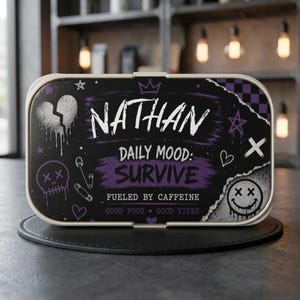 Personalized Emo Lunch Box | Custom Goth Bento Lunch Box | Alternative Grunge Lunch Container | Teen School Lunch Box | Personalized Gift