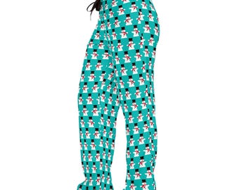 Pantalones de pijama festivos para mujer, ropa acogedora para estar en casa, Navidad - Muñecos de nieve