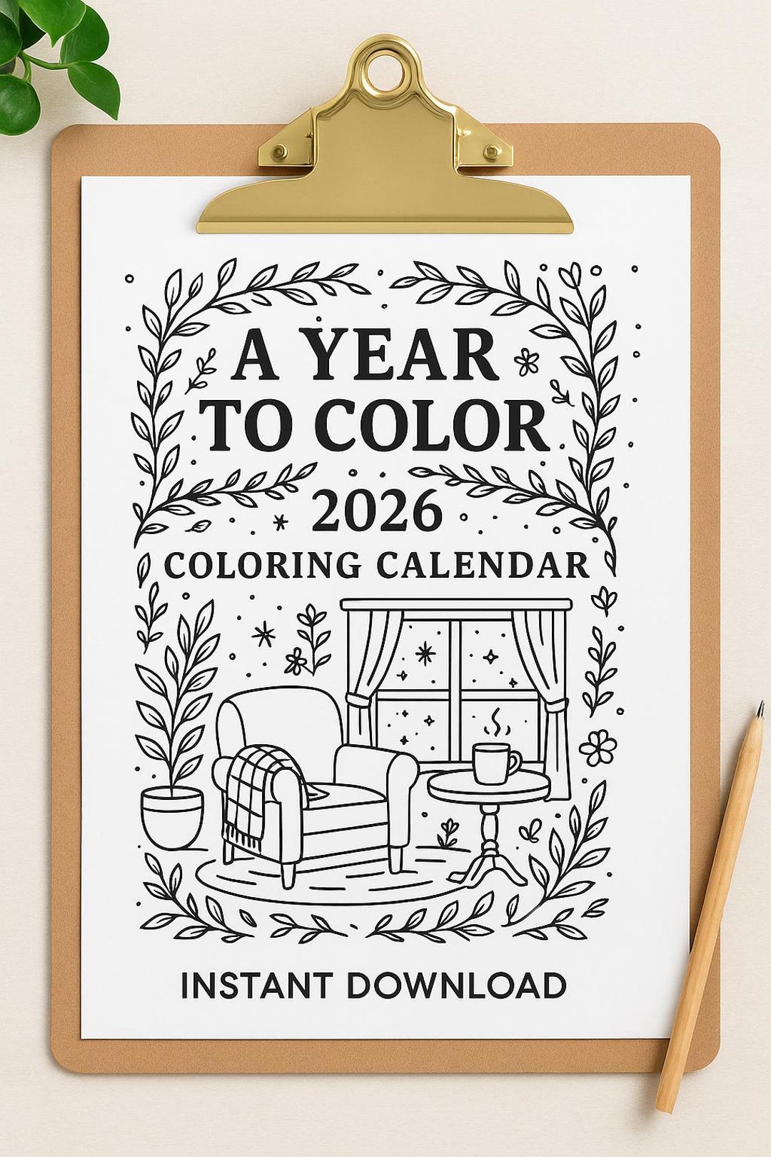 2026 COLORING CALENDAR PRINTABLE | Monthly Coloring Pages Calendar ...