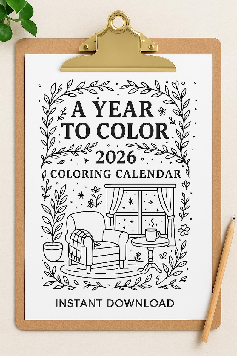 2026 COLORING CALENDAR PRINTABLE | Monthly Coloring Pages Calendar ...