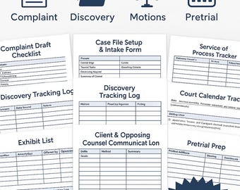 Civil Litigation Paralegal Toolkit | Editable Legal Templates | Checklists | Complaint, Discovery, Motions, Pretrial, Timeline
