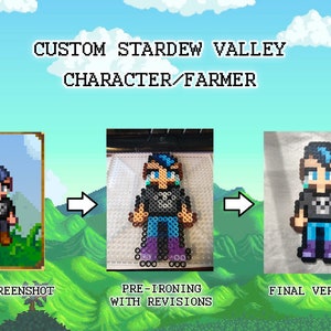Custom Stardew Valley Farmer/Character Perler Bead Sprite