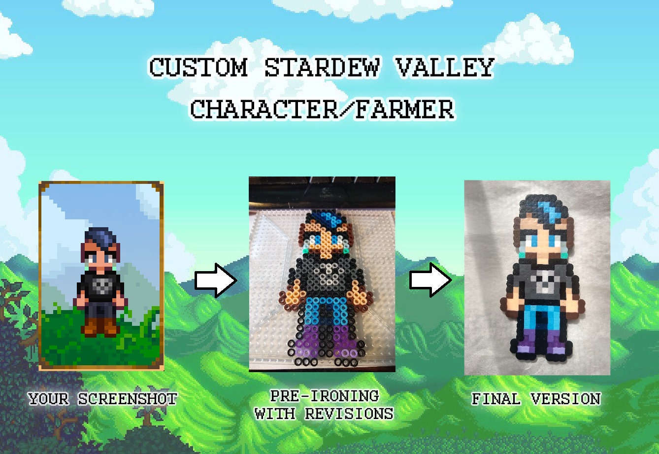 Custom Stardew Valley Character /// Perler, Iron Beads, Beads