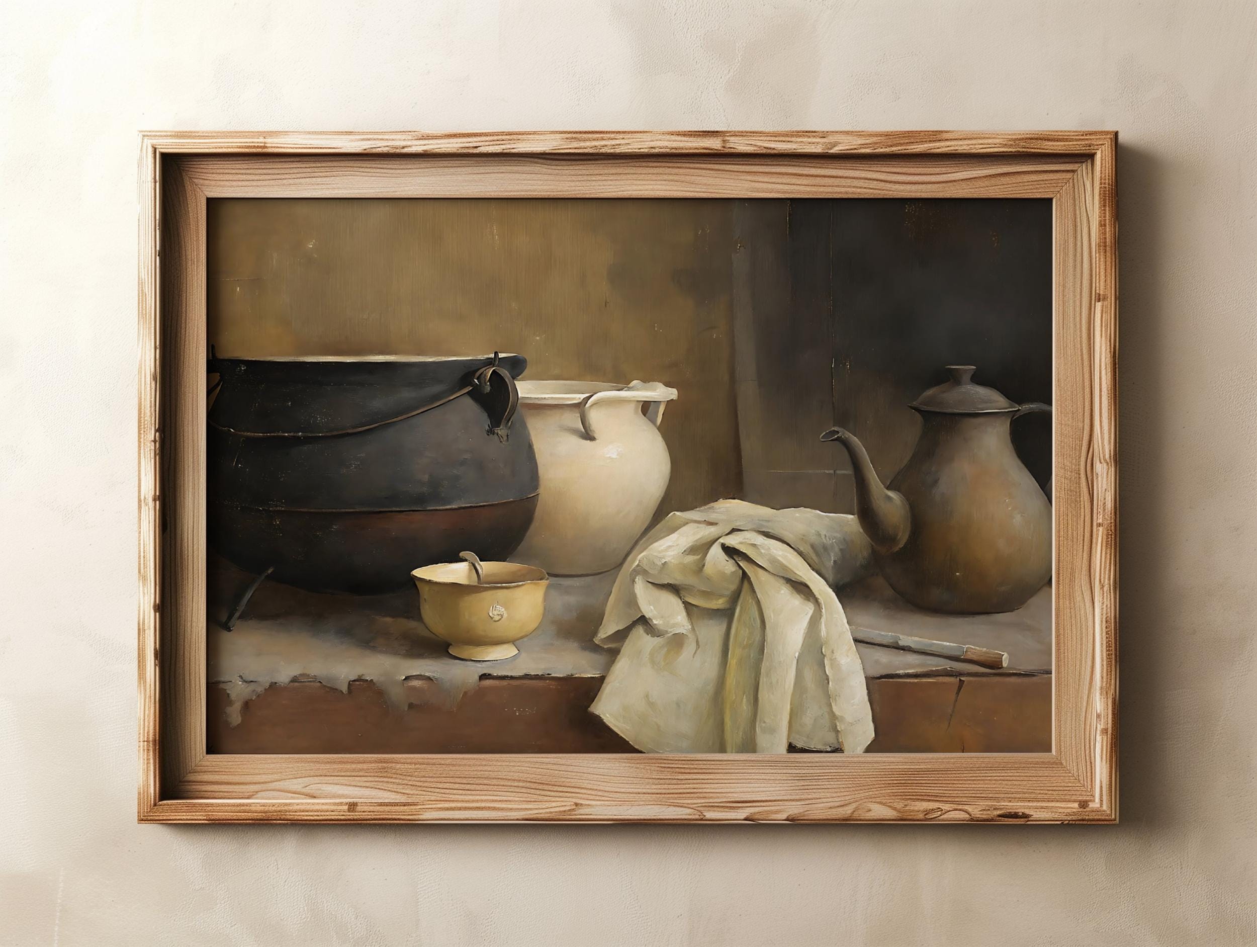 Rustic Kitchen Still Life, Vintage Still Life Digital Print, Serene ...