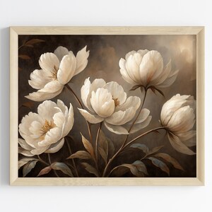 Serene Peonies, Vintage Still Life Digital Print, Floral Vintage Wall Art, PRINTABLE Still Life Painting, Instant Download, L2062