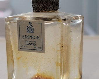 Vintage 2 1/2 Inch Miniature Perfume Bottle Arpege Extrait de Lanvin Paris France - Empty