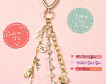 Purse Bag Charm Silver 3-Strand Gold Mixed Metal Keychain