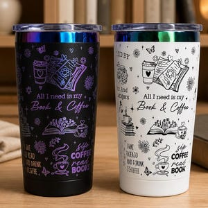 Thermobecher Buchliebhaber | Travel Mug | Book & Coffee Becher | Isolierbecher | Geschenk Leseratte | Coffee Lover Geschenk | Buchliebhaber