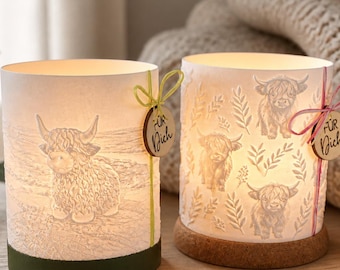 Highland Cow Tealight Holder | LED Tealight Holder | 3D Print | Farmhouse Decor | Gift for Cow Lovers | Tealight Holder with Cork Base | Home Accessory