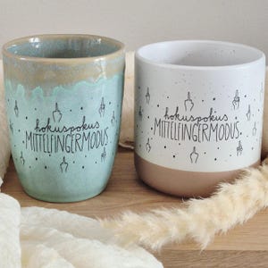 Keramiktasse frech Hokuspokus, Lustige Statement Kaffeetasse, Geschenk Freunde Kollegen  Humorliebhaber, witziges Geschenk, Mittelfinger