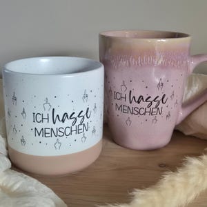 Freche Keramiktasse Ich hasse Menschen, Lustige Statement Kaffeetasse, Geschenk Freunde Kollegen  Humorliebhaber, witziges Geschenk
