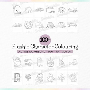 100+ Plushie Colouring Character Sheets: Cosy, Activity Packs, DIY Crafts, Digital Download