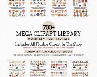 Ultimate Plushie Clipart Library: 700+ Elements, Stickers, Scrapbooking, DIY, Commercial Use