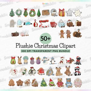 50+ Julklappar med plysch: Transparent bakgrund, klistermärken, scrapbooking, gör-det-själv
