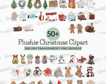 50+ kerstclipart knuffels: transparante achtergrond, stickers, scrapbooking, doe-het-zelf