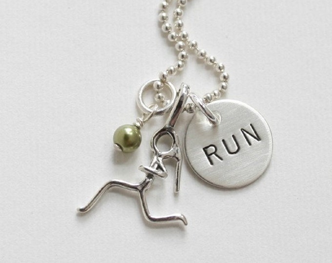 Run Girl Run Necklace Runner Jewelry Sterling Silver Etsy