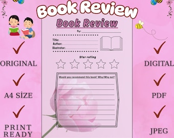 Afdrukbare sjabloon voor boekrecensies voor kinderen | Leeslogboek leerlingen (pdf)