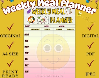 Afdrukbare weekplanner | Voedsellogboek, kinderen en volwassenen (pdf en jpeg)