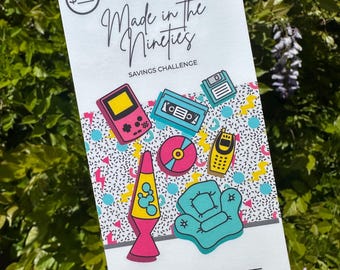 Desafío de ahorro con temática de los 90: Suministros de neón retro para llenar tu bolsillo