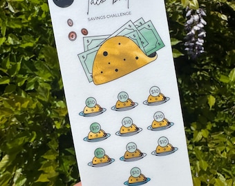 Taco Savings Challenge Tracker | Laminated 100 Dollar Printable