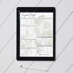 Estetisk månatlig budgetuppföljare DIGITAL NEDLADDNING | Utskrivbar PDF eller mall för Good Notes