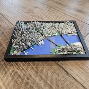 Manhattan New York - city model - home decor - great gift - Manhattan art decor - NYC map sculpture - model for desk - 3d printed model