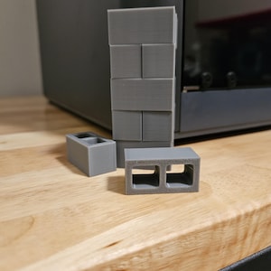miniature cinder blocks - mini world - miniatures - 1:12 scale - mini construction - mini cinder blocks set of 12 - 12 miniatures set
