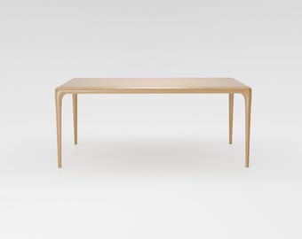 X字型脚の3mオーク無垢材ダイニングテーブル - ハンドメイドのワイド