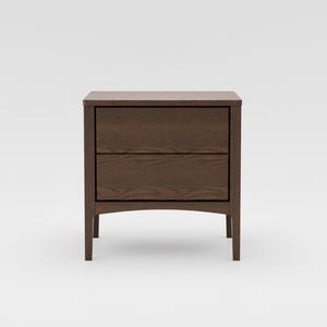 Stresa Bedside Table in Wood – Modern Design with 2 Storage Drawers