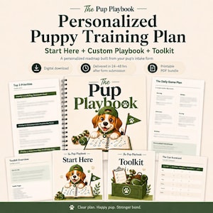 Personalized Dog Training Plan | Custom Cheat Sheet | Puppy Playbook + Toolkit | Potty, Crate, Leash & Routine Guide | Command Tips | PDF