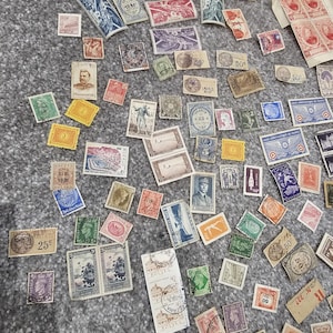 Vintage Stamp Collection antique asia, France, Poland, Germany 150 plus Stamps – Philately Lot