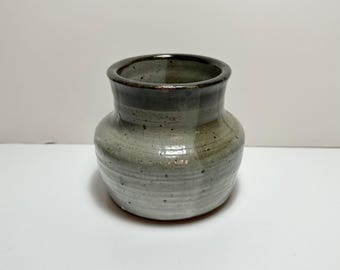 グレーとブルーの陶器の花瓶 5インチ×4インチ - Etsy 日本