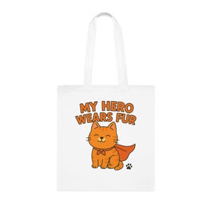 Ginger Cat Superhero Tote Bag - Cartoon Cat Lover Gift