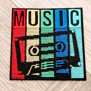 Cassette Tape Vintage Patch, Music Iron On Sew On Patch Embroidered Badge By Brill Charms