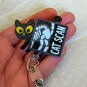 Funny Badge Reel X-Ray Radiology Gifts Cat Scan NHS Medical Retractable ID Card Holder