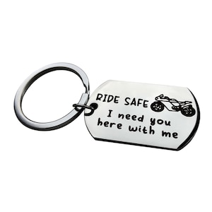 Portachiavi per moto &quot;Guida in sicurezza&quot;: regalo per moto in acciaio inossidabile