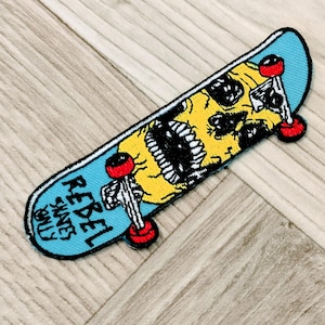 Skateboard Patch: Embroidered Iron On Rebel Badge