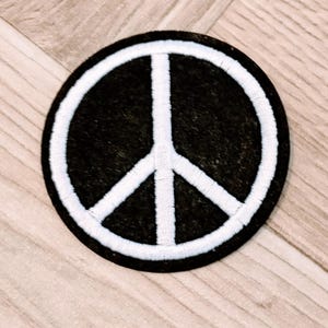 Peace Sign Patch, Iron On Sew On Patch Embroidered Hippy Badge Biker Patch