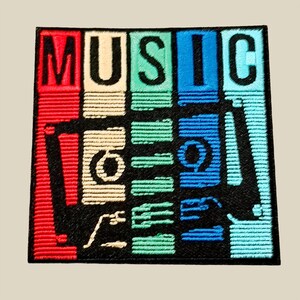 Vintage Cassette Tape Patch: Embroidered Iron-On Music Badge