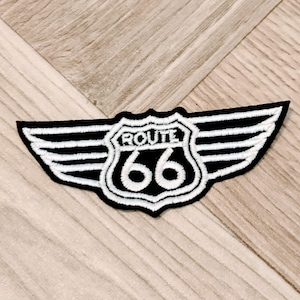 Route 66 Patch, Iron On Patch Embroidered Badge By Brill Charms