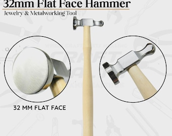 Jagdhammer Schmuck 32 mm Flaches Gesicht Hobby Repousse Silberschmiedewerkzeuge