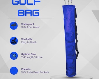 Versatile Lightweight Golf bag 34" – 3 Pockets, Dual Straps, Foldable & Portable for clubs