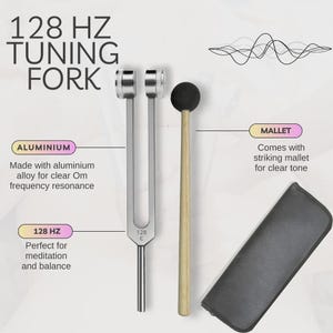 128Hz Healing Tuning Fork – Body Balance, Sound Therapy, Solfeggio Frequency Tool