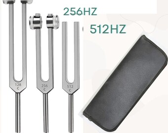 ヒーリング音叉セット（128Hz、256Hz、512Hz ヨガ、瞑想、サウンドセラピー用）