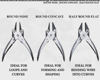 Forming Parallel Action pliers set- Round/Round concave and Half round flat jewelry making set