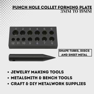 Punch Hole Collet Forming Plate 3mm–19mm | 17 Degree Angled Holes Metal Forming Tools