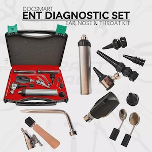 ENT Diagnostic Set - LED Otoscope & Ophthalmoscope - Ear, Eye, Nose Exam Kit