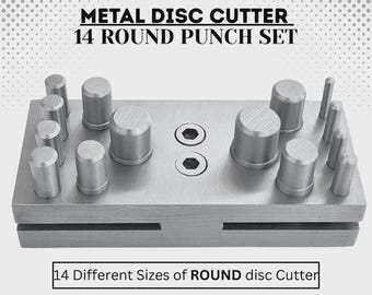 Jewellers Circle Disc Cutter 14 Hole Punch Set (3-16mm) Metal Punching Tool