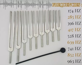 3 x 音叉ギフトボックスセット DNA修復 528 Hz、639 Hz、741 Hz 心臓